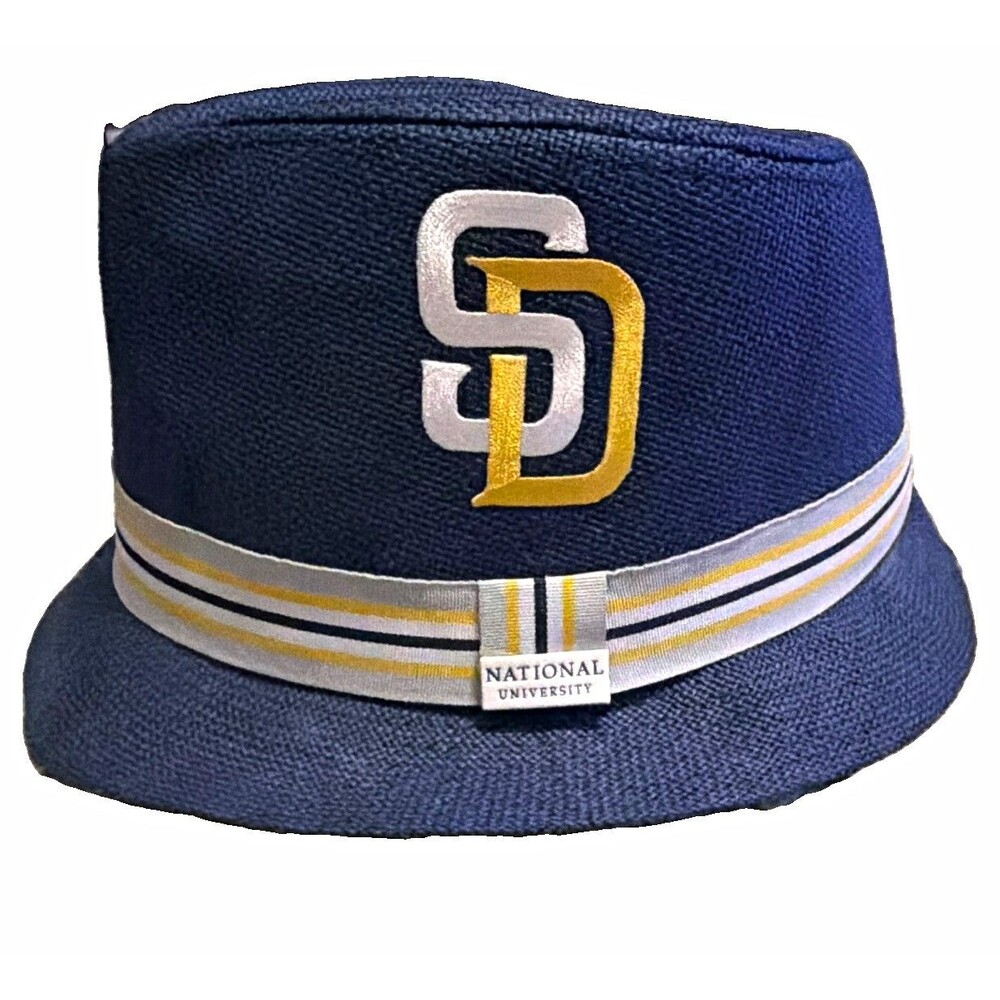 National University Navy Fedora Hat SD Logo Men’s Size 7 3/8